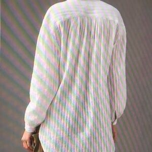 Anthropologie Buttondown Blouse White Size Small Like New